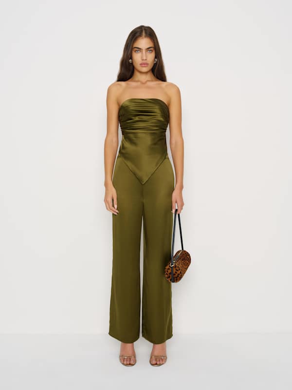 Marisol Silk Two Piece - Moss Garden